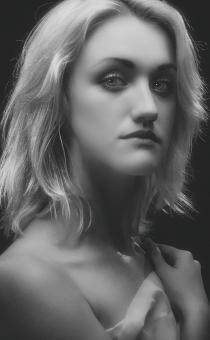 Free Stock Photo of Blond Model Portrait - Monochrome