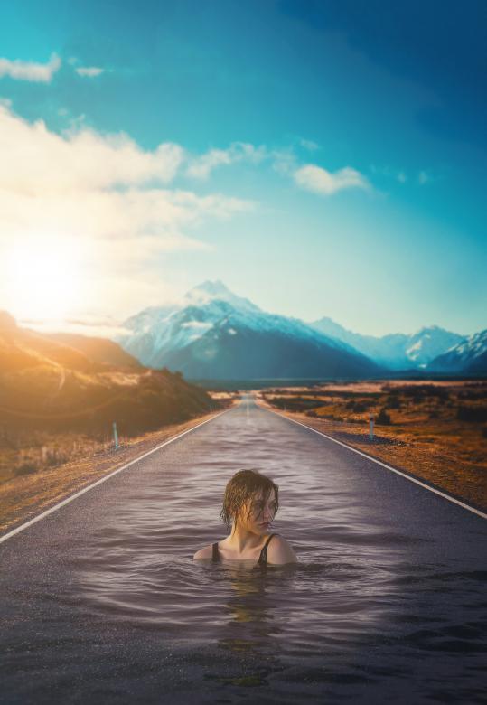 Free stock image of Road Lake Girl created by Ethan Purchase