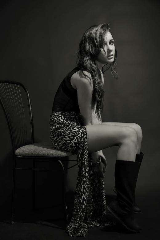Free stock image of Model Sitting on Chair - Monochrome created by Alexander Krivitskiy