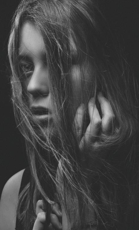 Free stock image of Long Haired Girl - Monochrome Portrait created by Alexander Krivitskiy