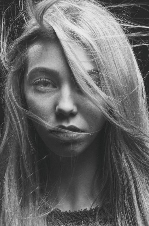 Free stock image of Blond Beauty - Monochrome Portrait created by Alexander Krivitskiy