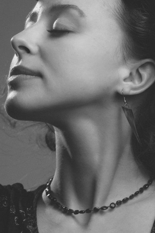 Free stock image of Beautiful Female Profile Pose - Monochrome created by Alexander Krivitskiy