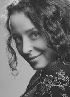 Free Stock Photo of Brunette Girl Subtle Smile - Black and White