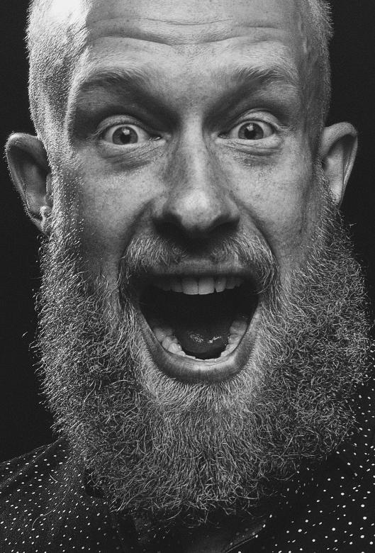 Free stock image of Yelling Man With Beard - Monochrome created by Alexander Krivitskiy