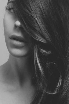 Free Stock Photo of Stylish Female Hair Model - Black and White