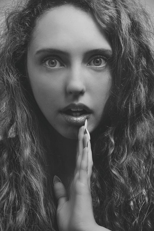 Free stock image of Young Model with Curly Hair - Monochrome created by Alexander Krivitskiy