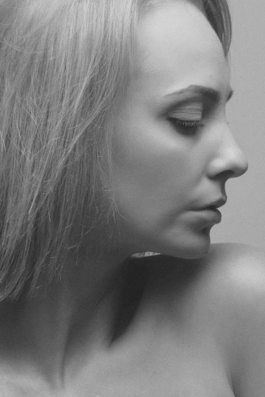Free stock image of Blond Girl Profile  - Monochrome created by Alexander Krivitskiy