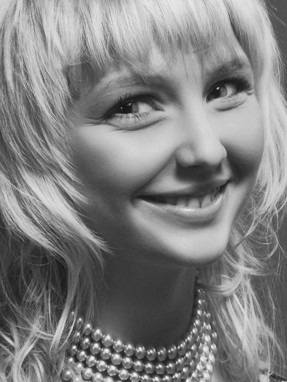 Free stock image of Happy Girl with Bangs - Monochrome created by Alexander Krivitskiy