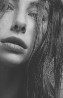 Free Stock Photo of Girl Portrait up Close - Monochrome