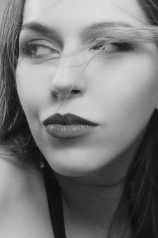 Free Stock Photo of Sexy Woman - Black and White Portrait