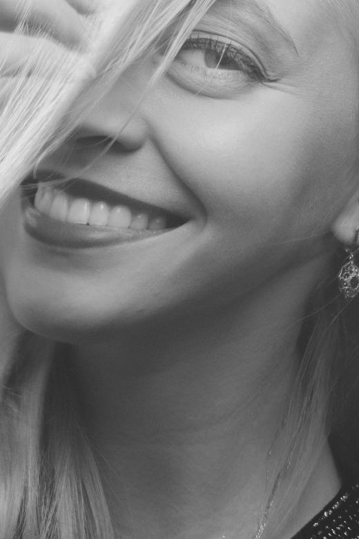 Free stock image of Smiling Woman Portrait - Monochrome created by Alexander Krivitskiy