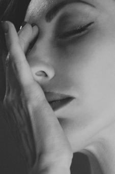 Free Stock Photo of Female Portrait Closeup in Monochrome