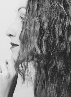 Free Stock Photo of Profile Portrait - Young Woman - Monochrome