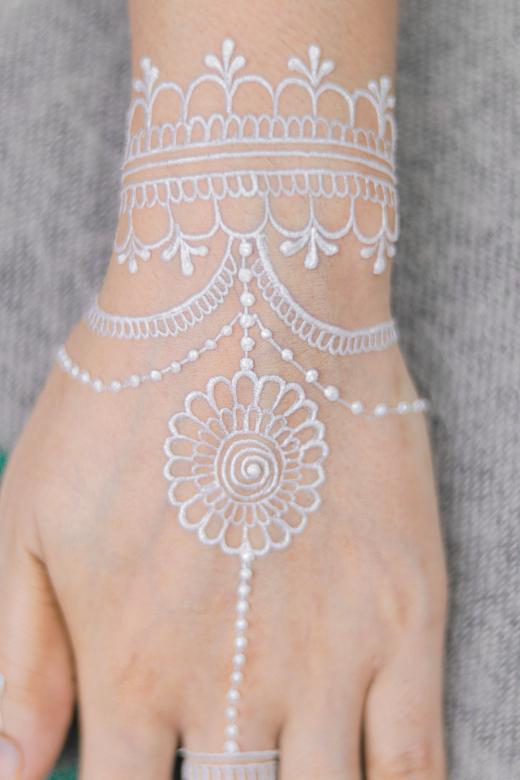 Free stock image of Malay Bridal Design - White Henna Tattoo created by Mehndi Training Center