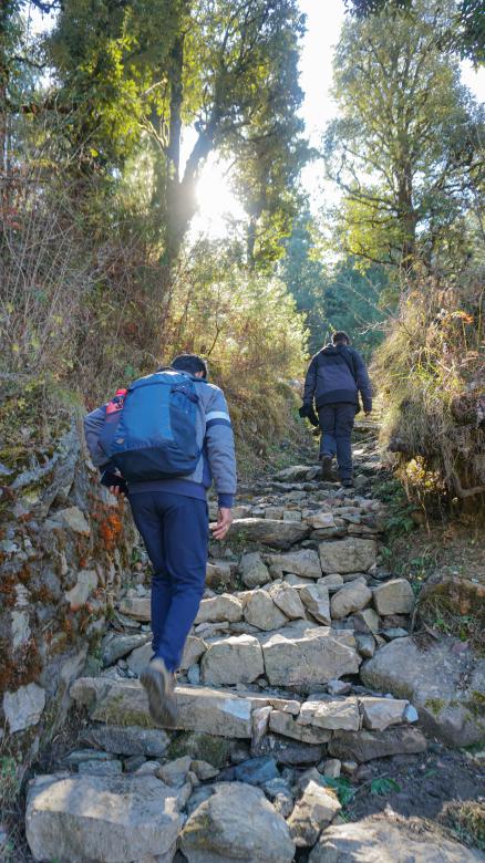 Free stock image of Male traveler with a backpack climbs created by Atul Saini