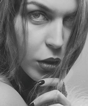 Free Stock Photo of Woman Portrait - Model Monochrome