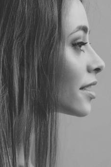 Free Stock Photo of Female Profile in Monochrome