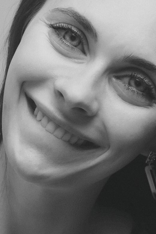 Free stock image of Smiling Young Female Portrait - Monochrome created by Alexander Krivitskiy