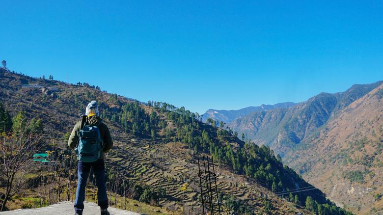 Free stock image of Trekker at the Mountain Peak created by Atul Saini