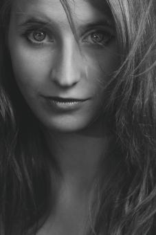 Free Stock Photo of Beautiful Girl Portrait in Monochrome