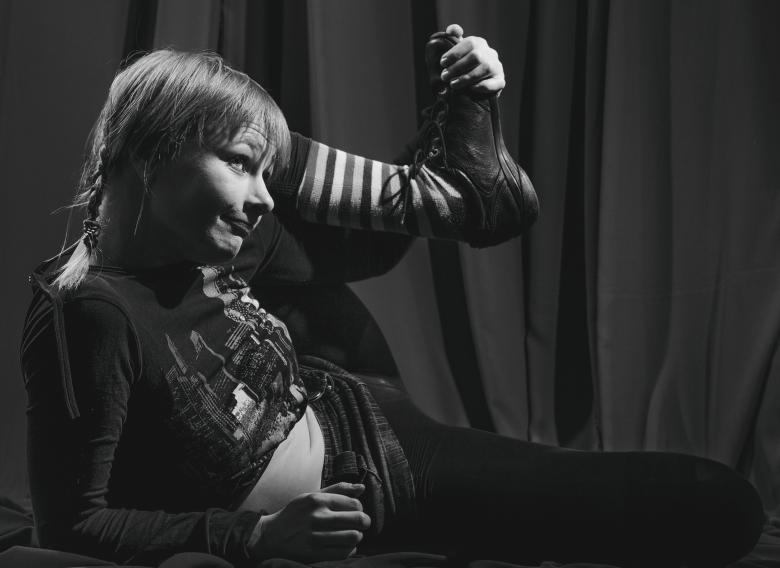 Free stock image of Limber Model Posing - Black and White created by Alexander Krivitskiy
