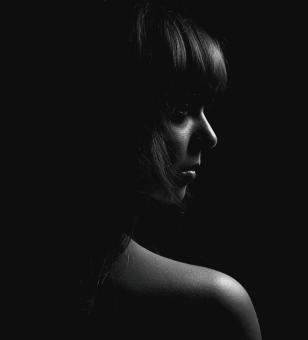 Free Stock Photo of Female Profile - Dark - Monochrome