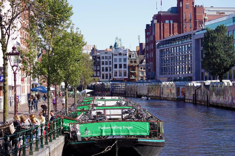 Free stock image of Amsterdam Bicycle Parking in a Boat created by Hans Zeilstra