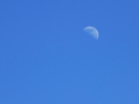 Moon in Blue Sky