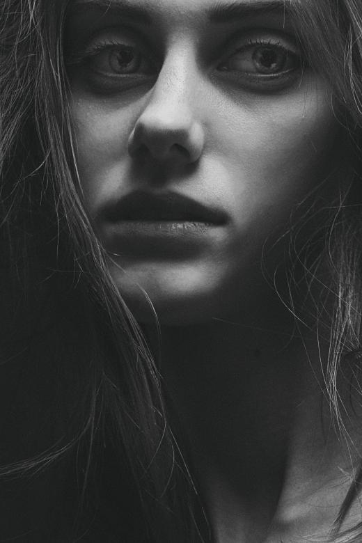 Free stock image of Dark Monochrome Girl Portrait created by Alexander Krivitskiy