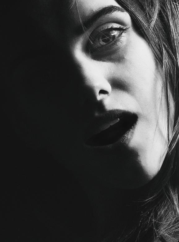 Free stock image of Girl Monochrome Dark Portrait created by Alexander Krivitskiy