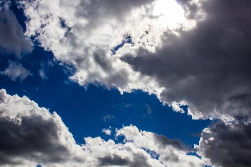 Free Stock Photo of Sun Behind a Cloudy Sky