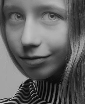 Free Stock Photo of Young Girl Monochrome - Retro Portrait