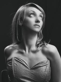 Free Stock Photo of Beautiful Female - Black and White Portrait