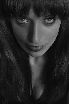 Free Stock Photo of Brunette Woman - Black and White Portrait