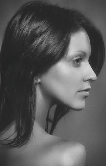 Free Stock Photo of Beautiful Girl - Monochrome Profile