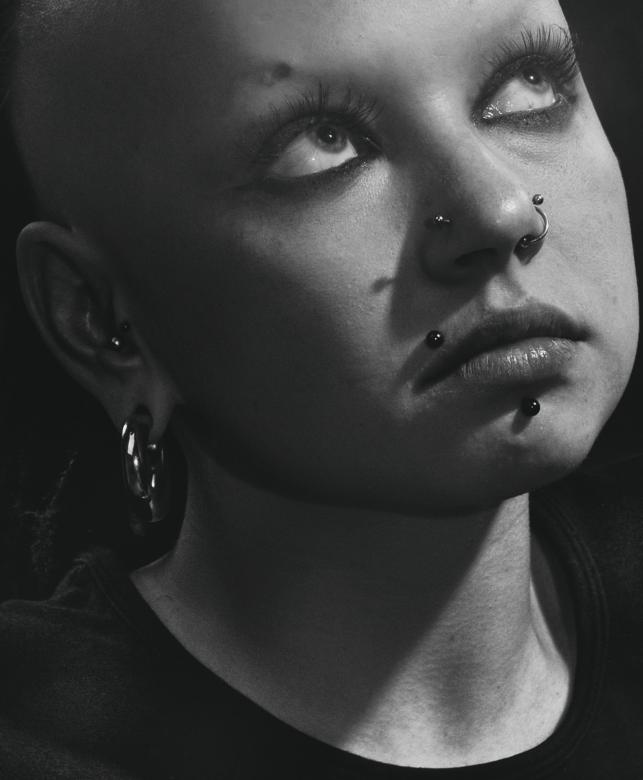 Free stock image of Girl with Piercings - Monochrome Portrait created by Alexander Krivitskiy