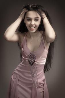 Girl Posing in Pink Dress - Free Stock Photo