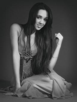 Free Stock Photo of Girl in Dress Sitting - Long Hair - Female