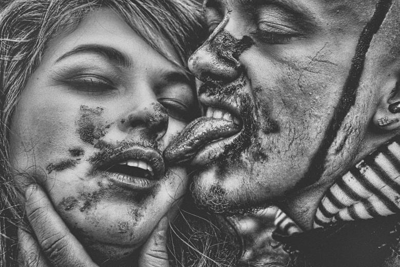 Free stock image of Bloody Couple - Black and White created by Alexander Krivitskiy
