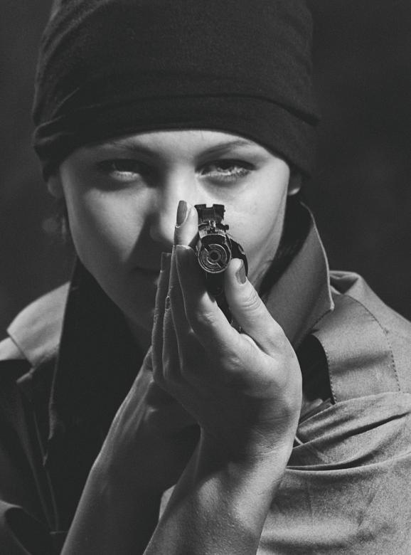 Free stock image of Girl Pointing a Gun - Monochrome created by Alexander Krivitskiy
