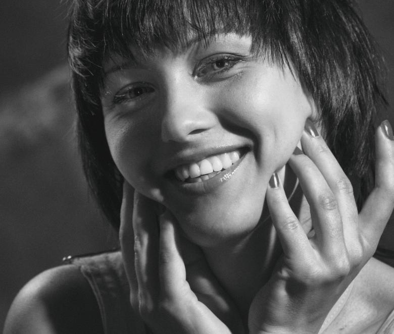 Free stock image of Smiling Young Girl  - Monochrome created by Alexander Krivitskiy