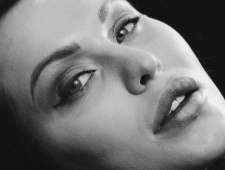 Free Stock Photo of Beautiful Girl Portrait - Up Close - Monochrome