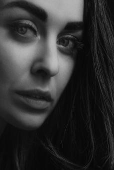 Free Stock Photo of Woman Portrait - LowKey - Brunette - Monochrome