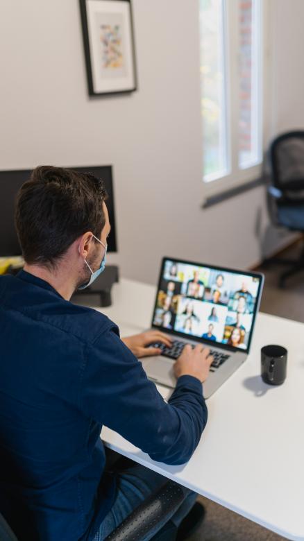 Free stock image of Man on Conference Call in Office created by Maxime