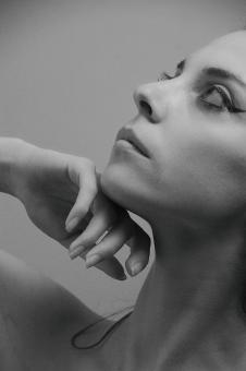 Free Stock Photo of Woman Profile - Monochrome - Closeup