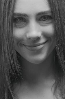 Free Stock Photo of Smiling Beauty - Monochrome Portrait