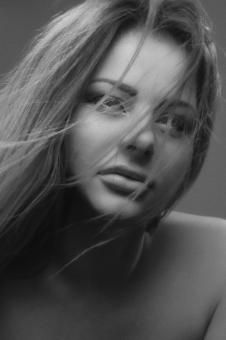 Free Stock Photo of Beautiful Model Portrait in Monochrome