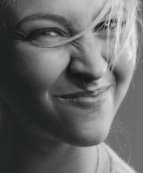 Free Stock Photo of Angry Girl - Monochrome Portrait