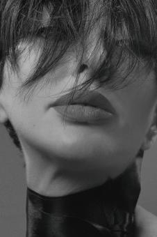 Free Stock Photo of Lips - Monochrome Female Portrait