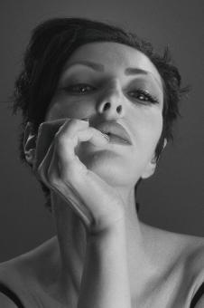 Free Stock Photo of Female Model Pose - Black and White Portrait